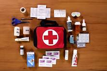 First-aid kit packed for a Uganda safari and wildlife adventure